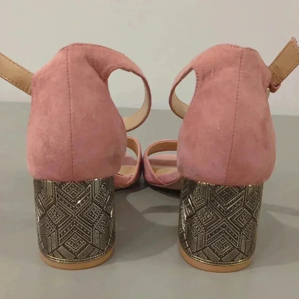 Pink Block Heel Sandals size 7.5 - Picture 7 of 9